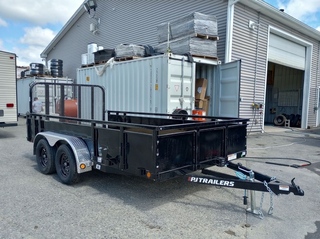 2024 PJ Trailers 7x14 7K Powder Coated Open Utility w/Rear Ramp Gate, Solid Metal Side Walls Online