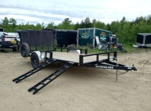 2024 PJ Trailers 7x14 Powder Coated Open Utility w/Rear Ramp Gate, ATV Side Loading Ramps Online