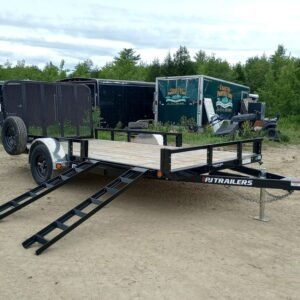 2024 PJ Trailers 7x14 Powder Coated Open Utility w/Rear Ramp Gate, ATV Side Loading Ramps Online
