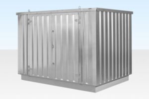 4M X 2.1M Flat Pack Container Store – Galvanised Online